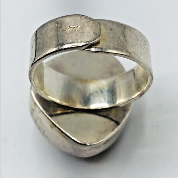 LARGE 925 STERLING Silver & BALTIC AMBER RING SIZE 9.5 Ladies Jewelry - Picture 8 of 16